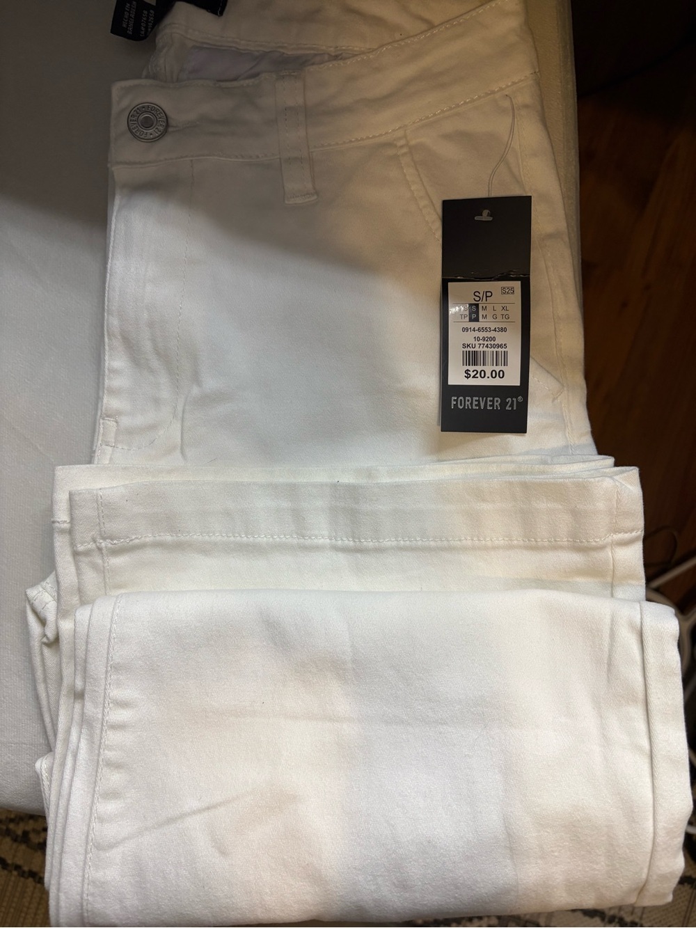 2 pairs Forever 21 White and Olive wide leg